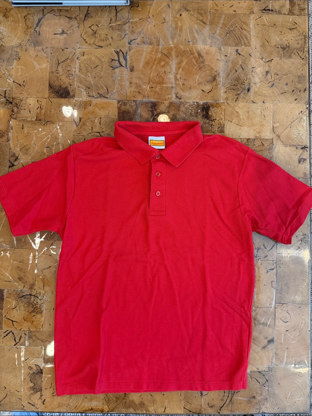 SCHOOL APPAREL BOYS RED POLO SHIRT SIZE LARGE